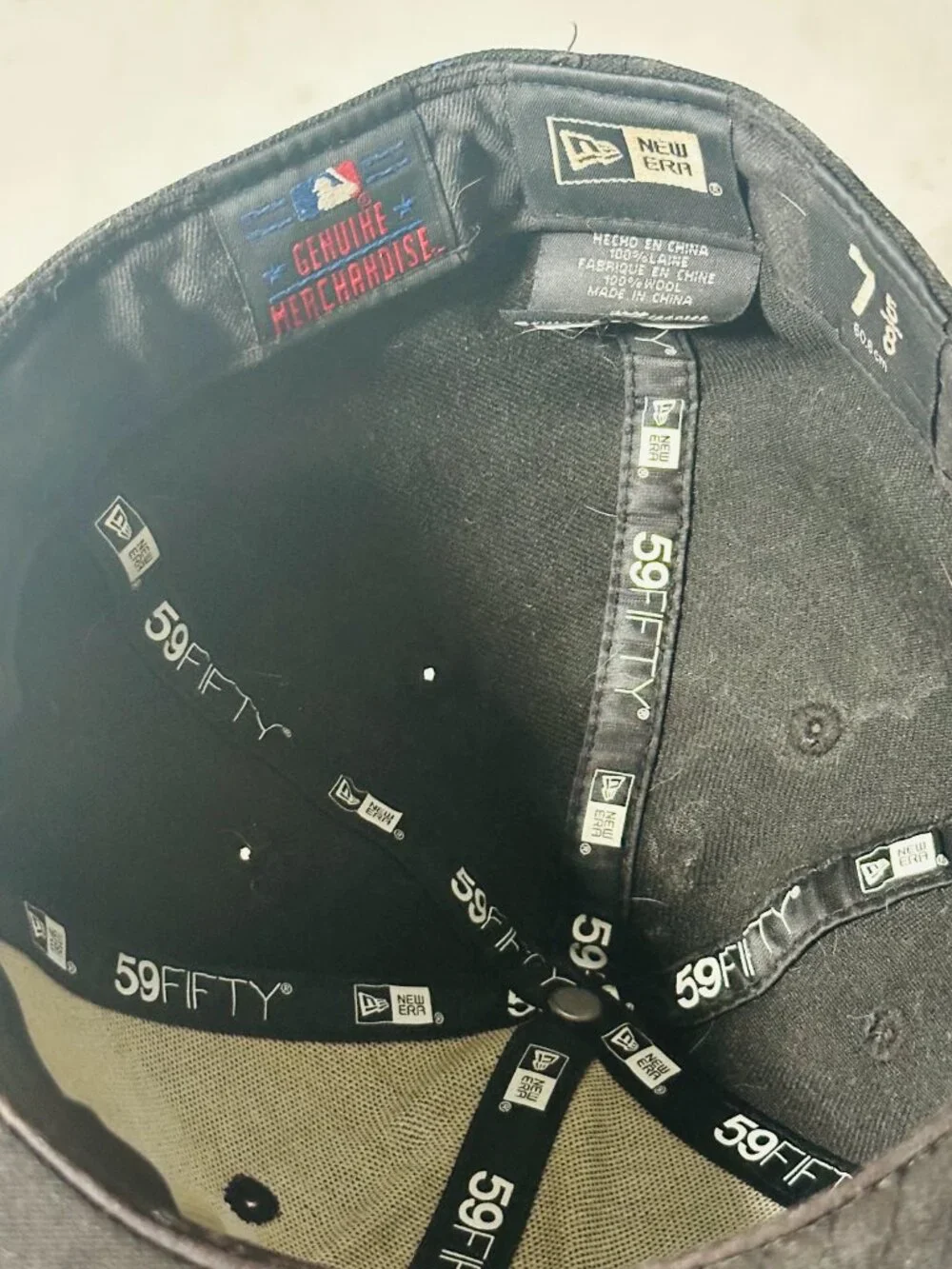 MLB Los Angeles Angels Anaheim New Era 59Fifty ‘Blackout’ Hat. Men’s Size 7 5/8